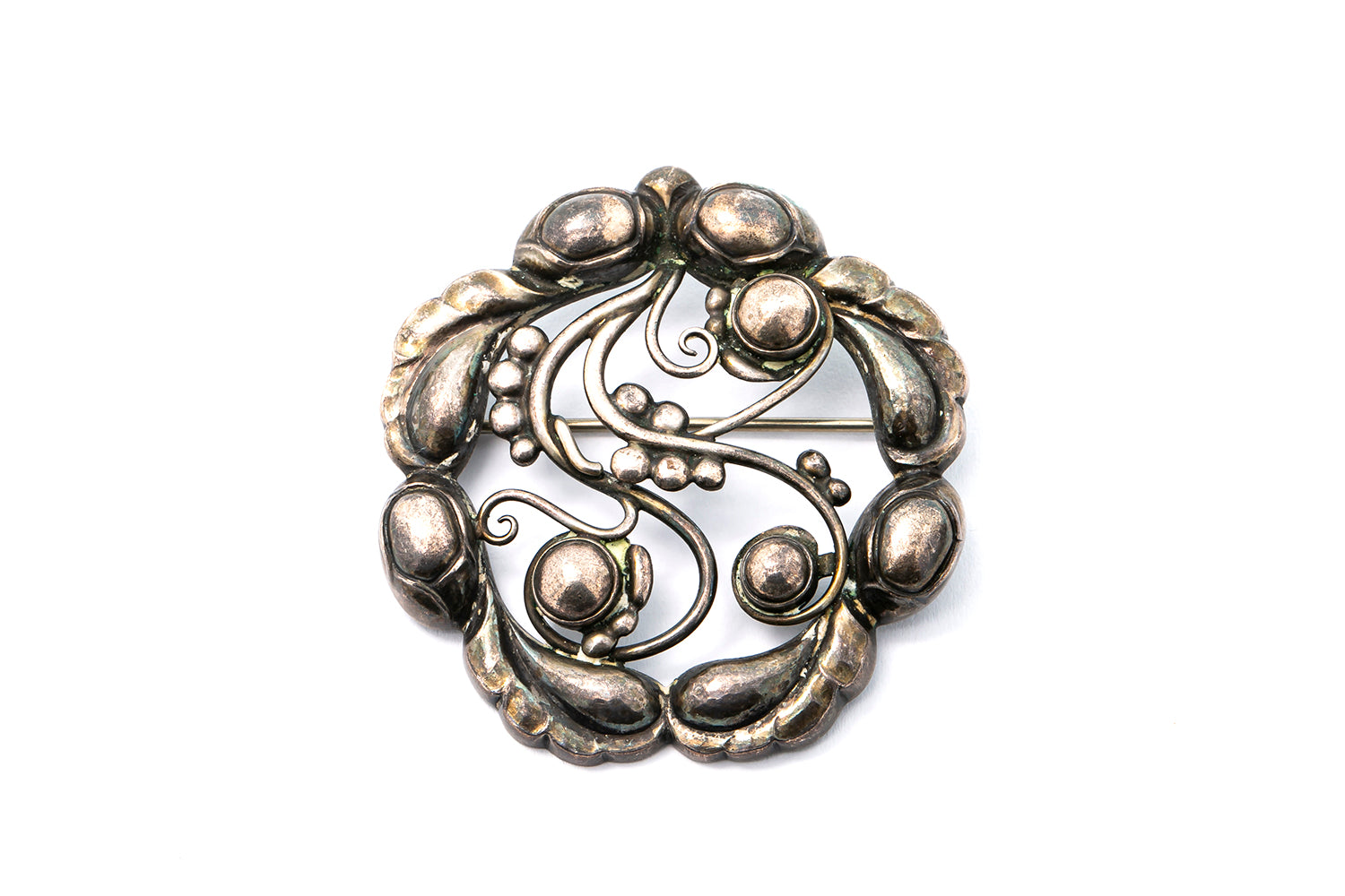 Georg Jensen Art Nouveau #159 Sterling Silver 925 Brooch Lapel Pin