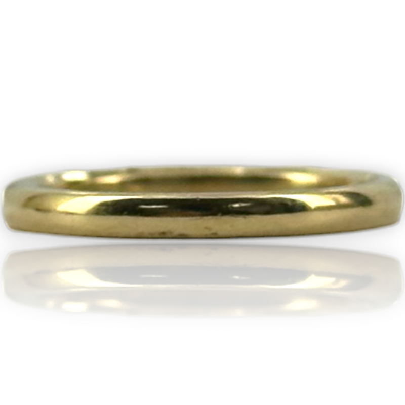 Plain Domed 2mm Wedding Band 14kt 585 Yellow Gold Polish Ring Size 5