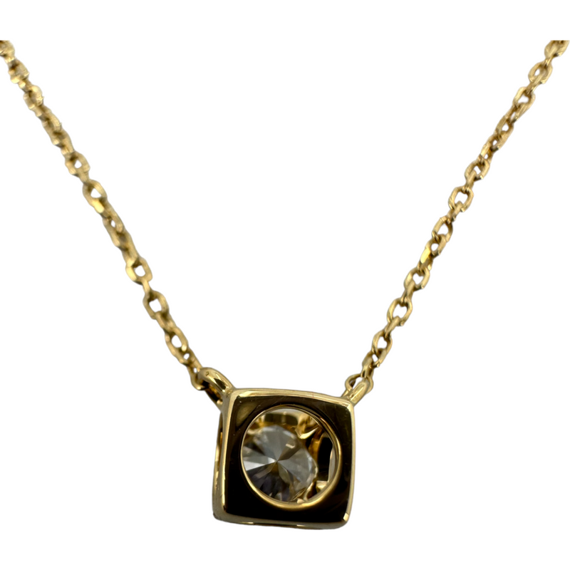 Dinh Van Le Cube Diamant Pendant Necklace 18KT 750 Yellow Gold