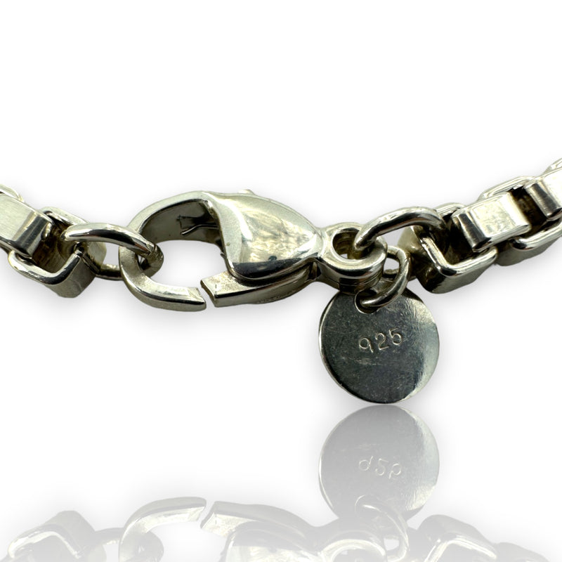 Tiffany & Co 925 Sterling Silver Venetian Box Chain Link Heavy 16g Bracelet 7.5" Length