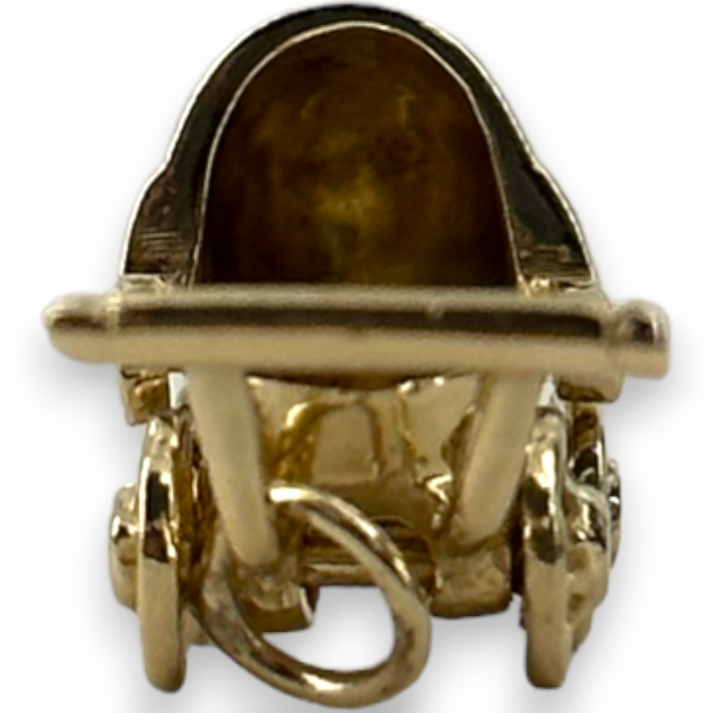 Vintage Baby Carriage Bassinet Stroller 14k 585 Yellow Gold Charm Pendant