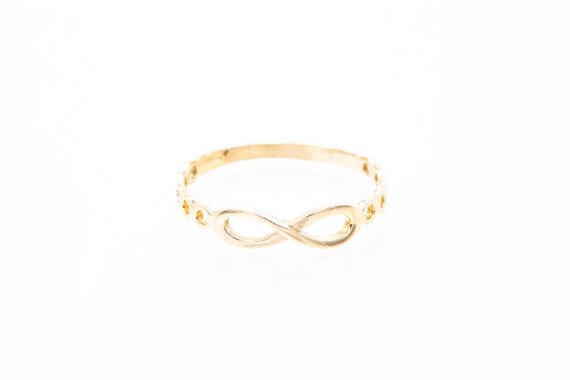 Fashionable Infinity Design Ring Solid 14k 585 Yellow Gold Size 8