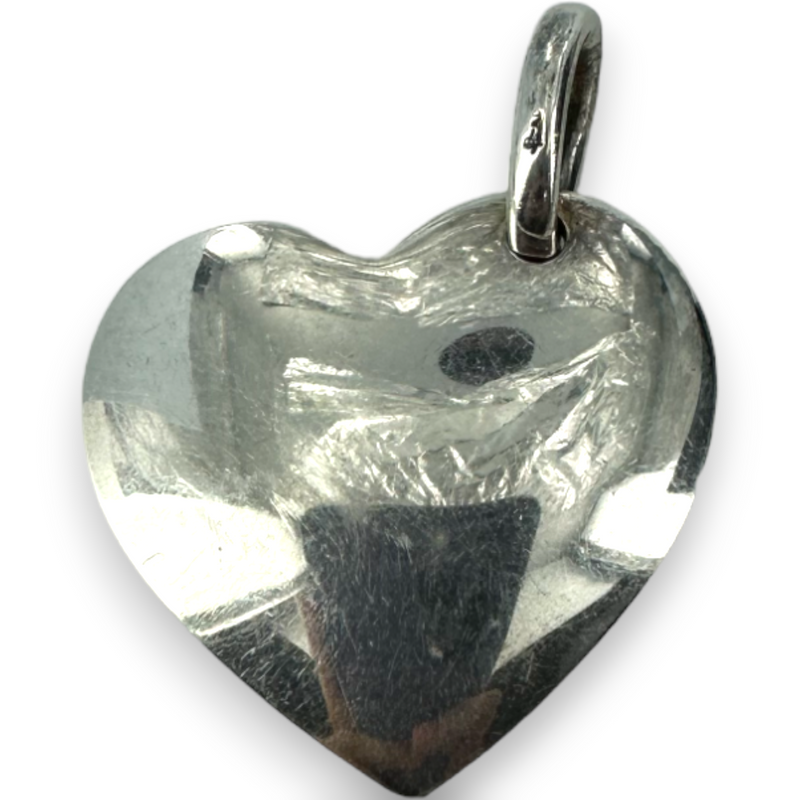 Pomellatto Large 925 Sterling Silver Heavy Heart Charm Pendant