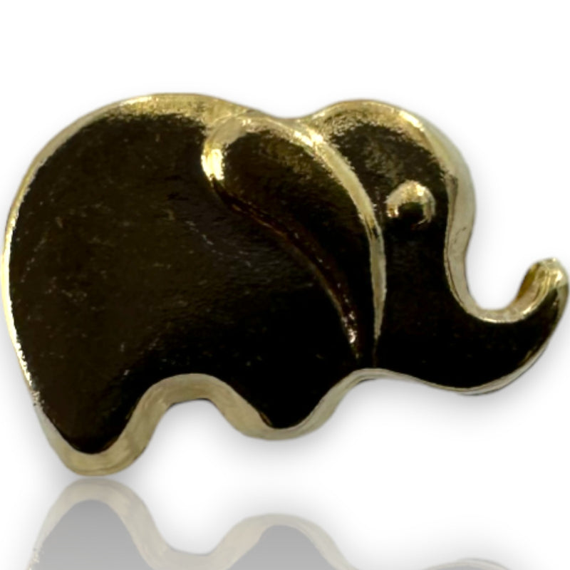 Kids 10kt Solid Yellow Gold Tiny Elephant Stud Screw-Back Earrings