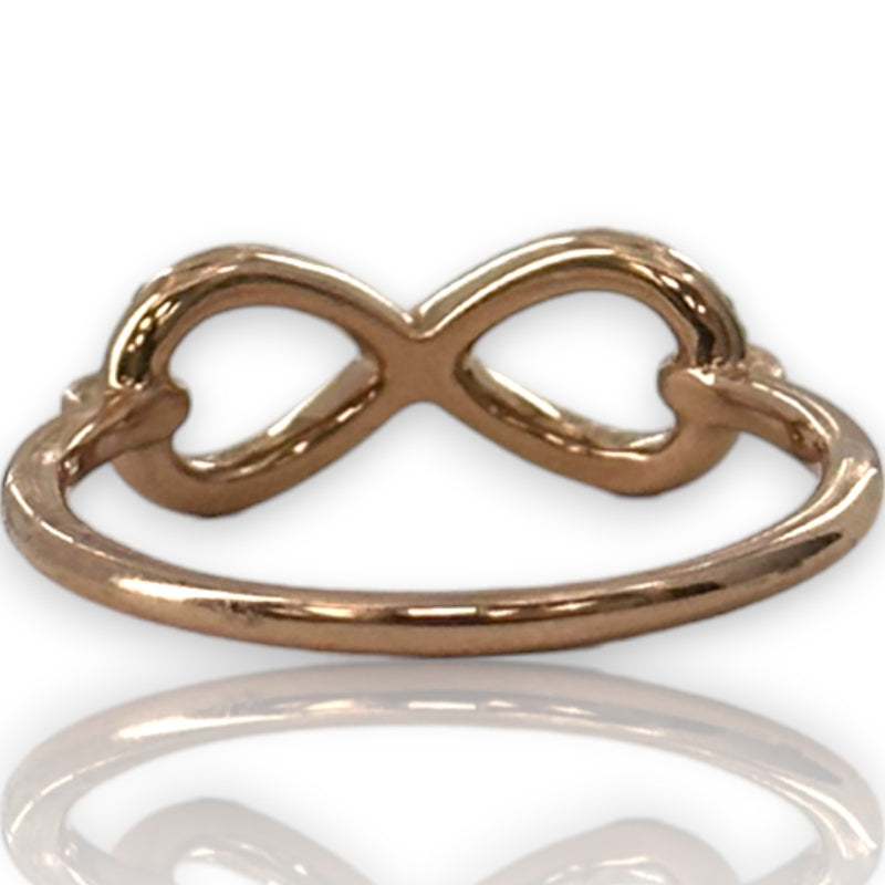 Helzberg Diamonds 10k Rose Gold and Chocolate Diamond Infinity Symbol Fashion Accent Ring Signed HDS Size 7