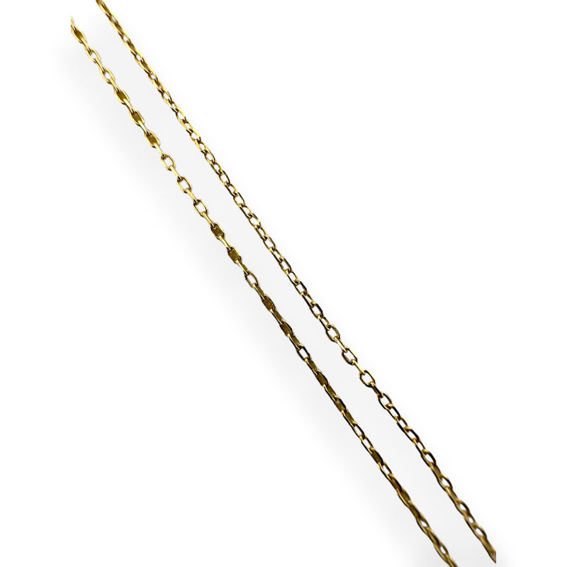 Solid 14kt Yellow Gold and Diamond Dainty Crescent Shape Everyday Necklace with Adjustable 16"-18" Chain