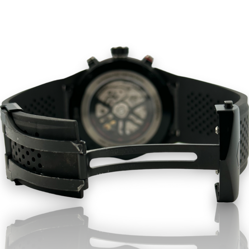 Tag Heuer Carrera CBG2A91 Skeleton Carbon Fiber Black 45mm Damage Bezel