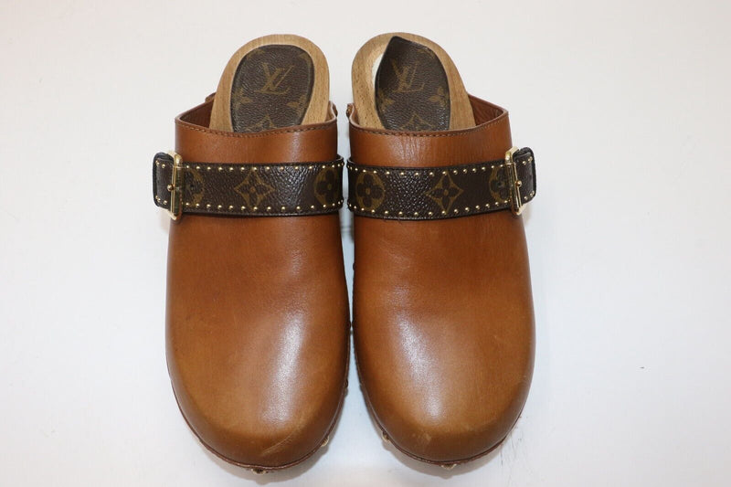 LOUIS VUITTON COTTAGE CLOG MULE COGNAC - EU 41 US 11