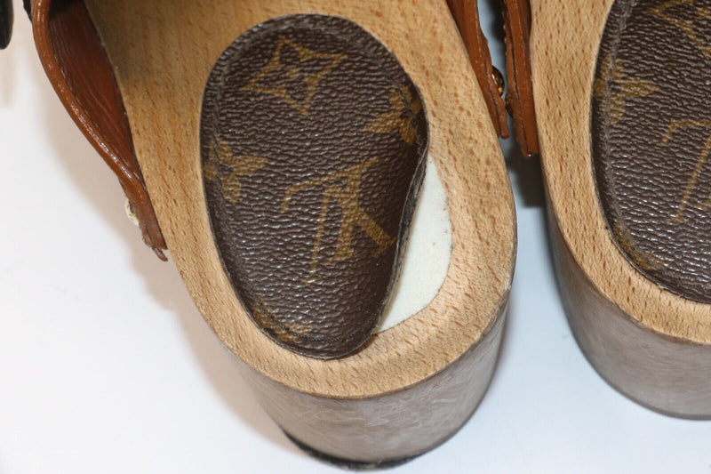 LOUIS VUITTON COTTAGE CLOG MULE COGNAC - EU 41 US 11