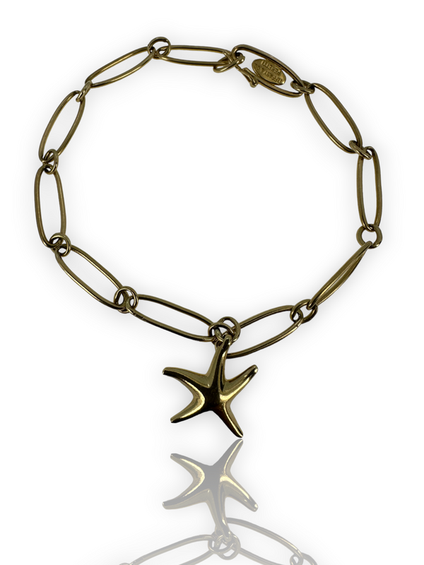 Tiffany & Co Elsa Peretti 18k 750 Yellow Gold Charm Starfish Bracelet