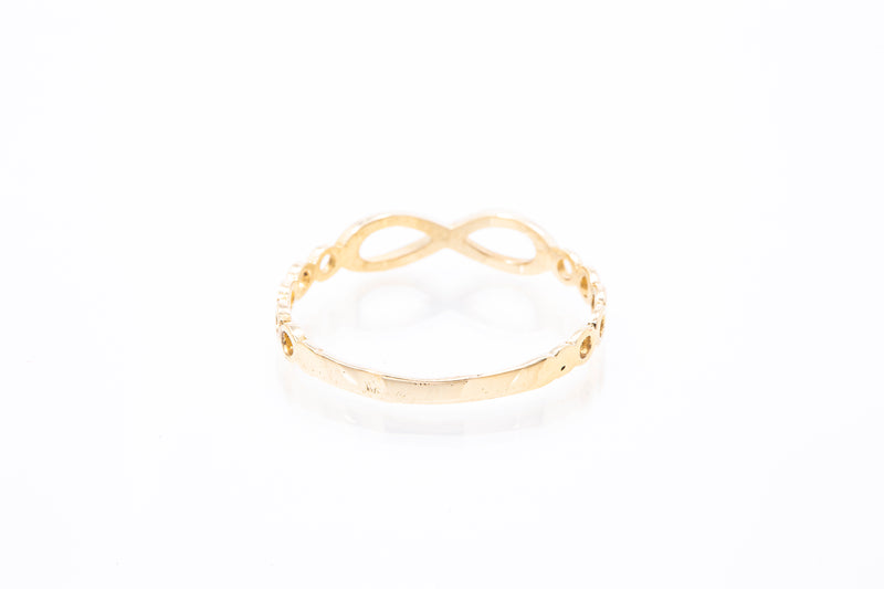 Fashionable Infinity Design Ring Solid 14k 585 Yellow Gold Size 8