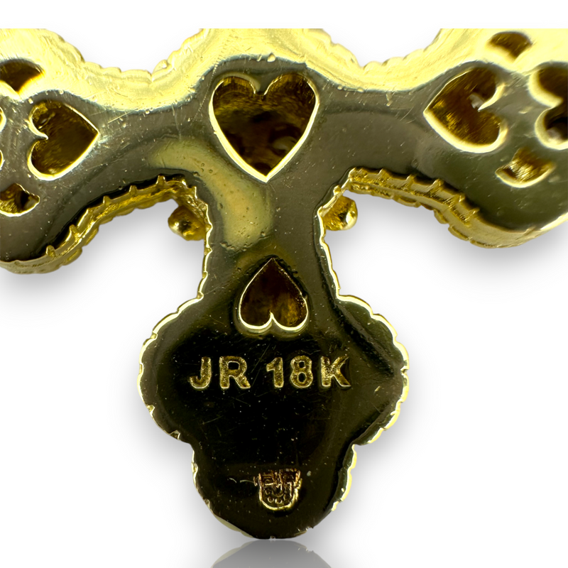 Judith Ripka Diamond Maltese Cross 18KT 750 Yellow Gold Charm Pendant