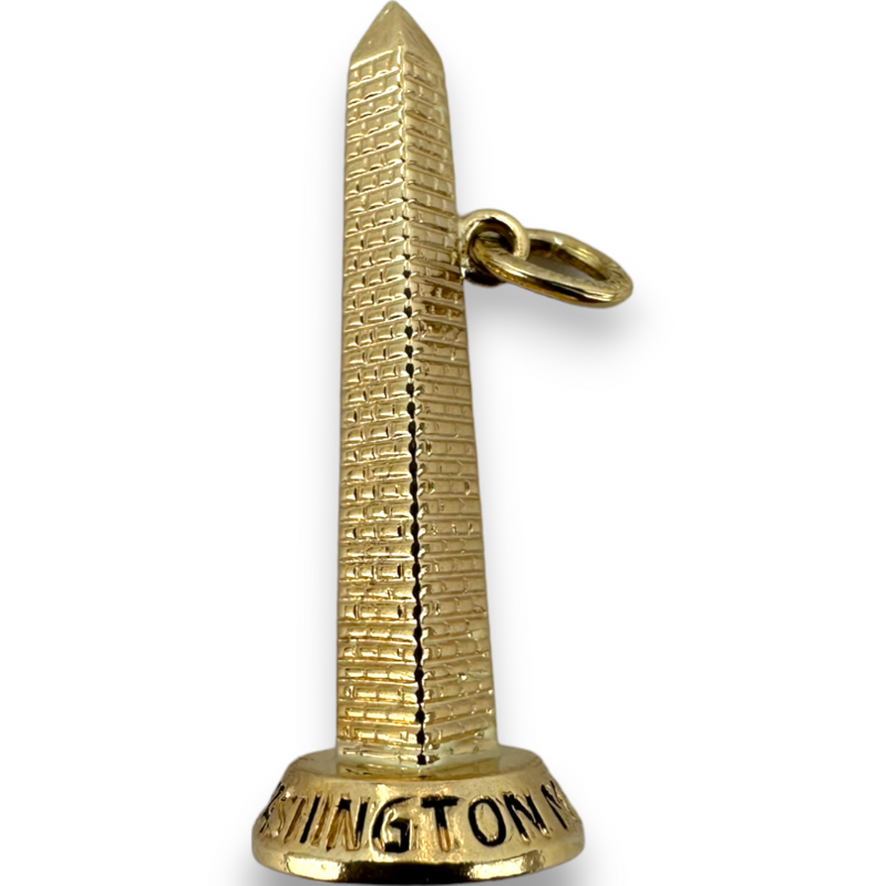 Washington Monument 14KT 585 Yellow Gold Charm Pendant