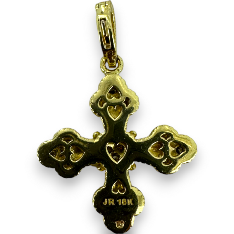 Judith Ripka Diamond Maltese Cross 18KT 750 Yellow Gold Charm Pendant