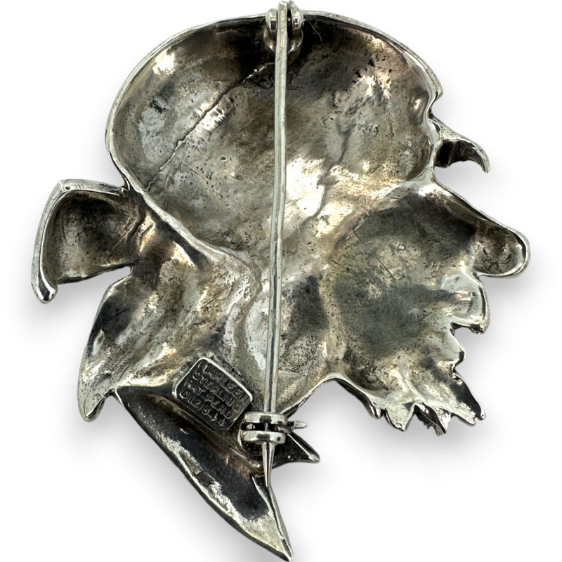 Cintage Marleen Sterling Silver Pirate's Head Pin Brooch 925