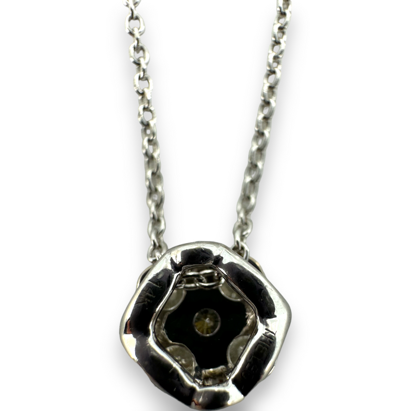 THE LEO Diamond Flower Pendant Necklace White Gold 14KT 585