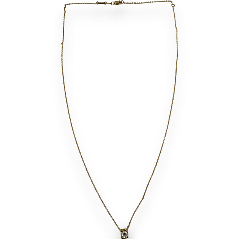 Dinh Van Le Cube Diamant Pendant Necklace 18KT 750 Yellow Gold