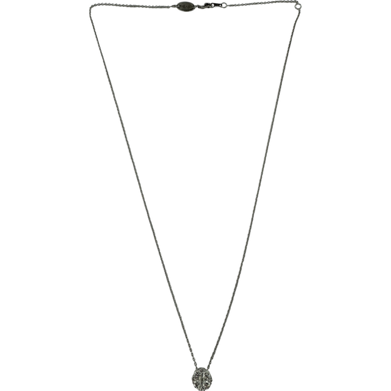 THE LEO Diamond Flower Pendant Necklace White Gold 14KT 585