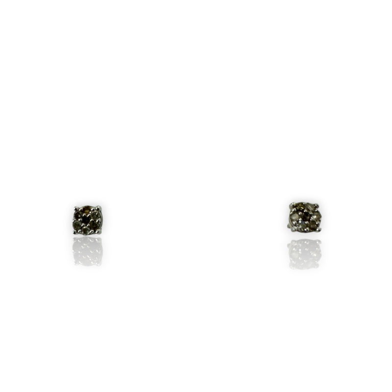 Kids 10kt Solid White Gold Diamond Small Everyday Stud Earrings