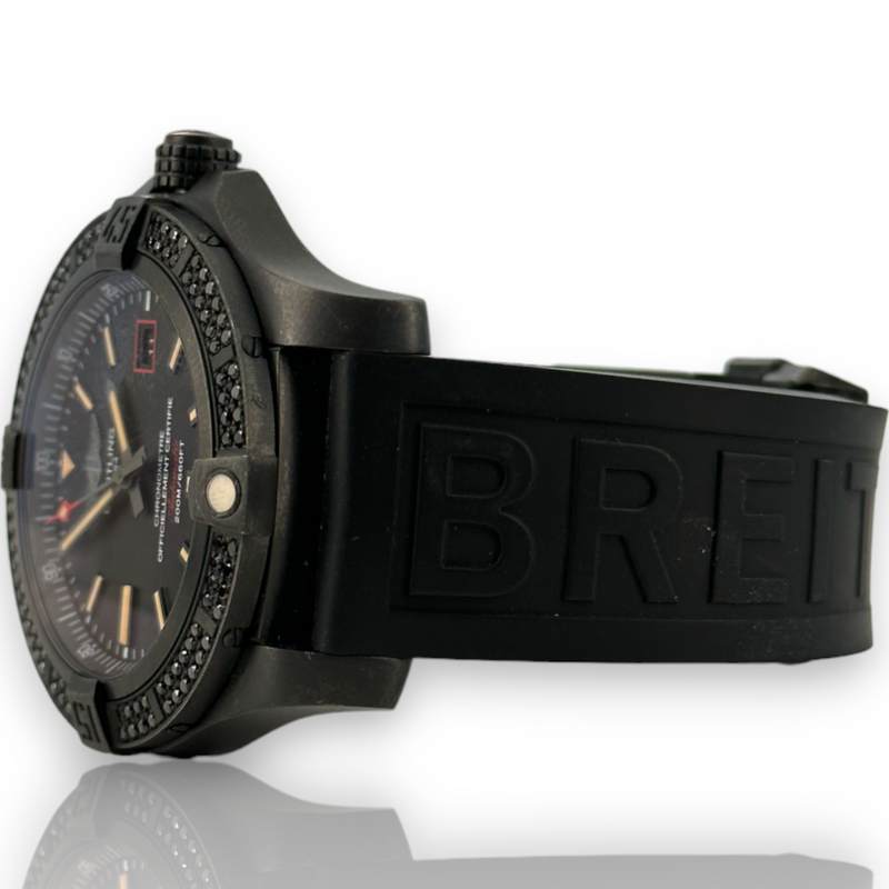 Breitling Avenger Black Bird Titanium Black Diamond Bezel 44mm V17311 Watch B&P