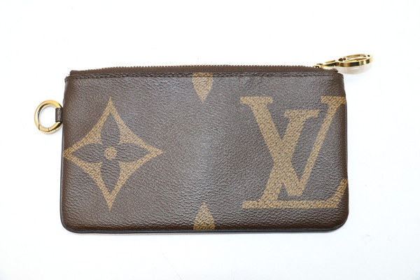 LOUIS VUITTON Trio Monogram Giant Canvas Coin Purse Wallet Key Pouch Brown 1pc