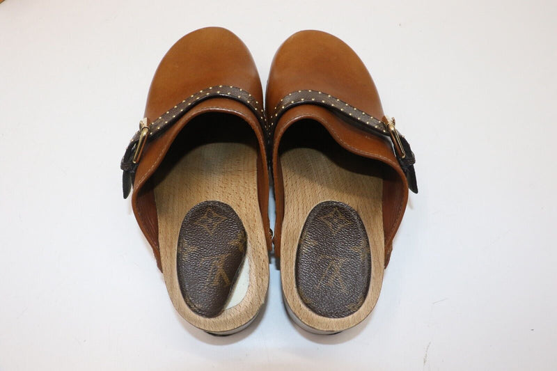 LOUIS VUITTON COTTAGE CLOG MULE COGNAC - EU 41 US 11