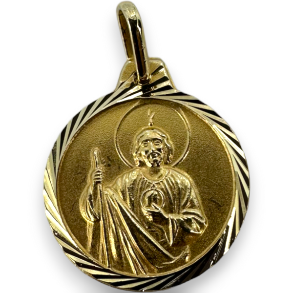 St Joseph Patron Saint Religious 14k 585 Yellow Gold Charm Pendant