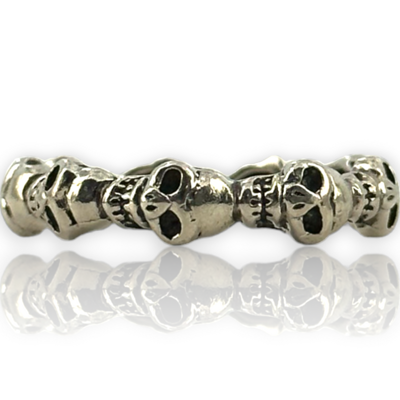 Eternity Skull Wrap Around Band Ring 925 Sterling Silver Ring Size 7.5