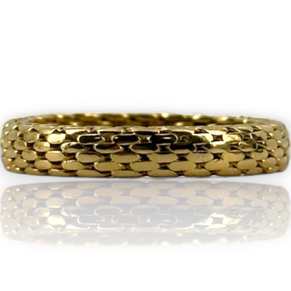 Tiffany & Co 18kt 750 Yellow Gold Somerset Narrow Mesh Ring Size 6