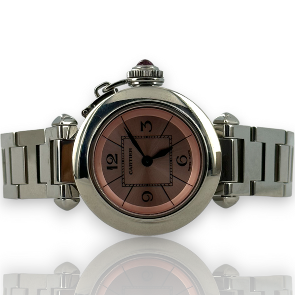 Cartier Miss Pasha 27mm Steel Quartz Pink dial Watch