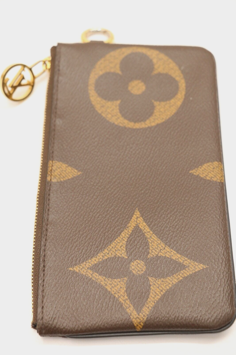 LOUIS VUITTON Trio Monogram Giant Canvas Coin Purse Wallet Key Pouch Brown 1pc