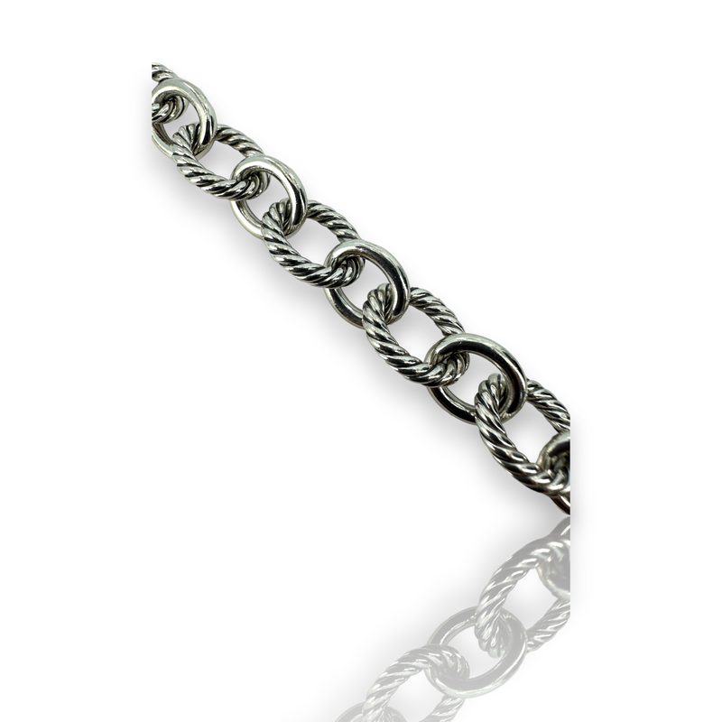 David Yurman 13mm Oval Cable Link 925 Sterling Silver 8" Bracelet