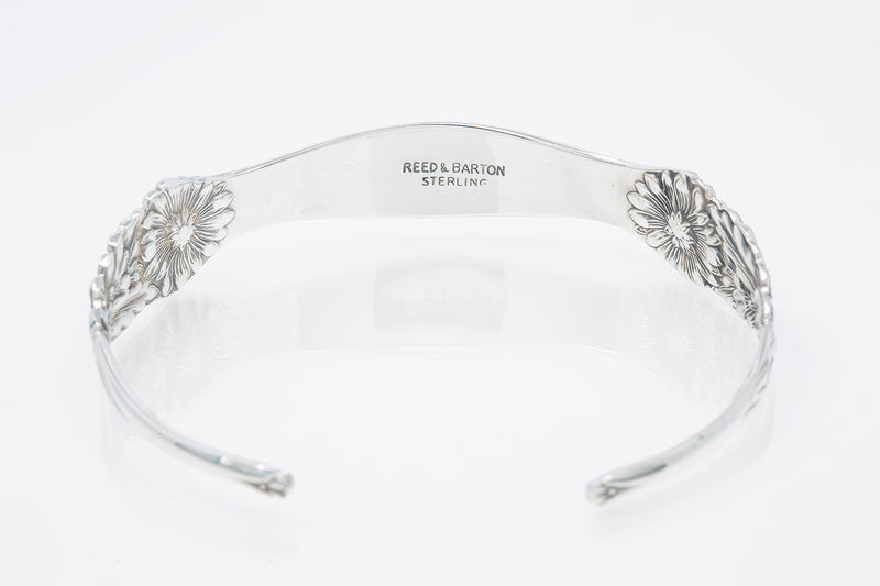 Reed & Barton Harlequin Sterling Silver Flatware Pattern Bangle Cuff Bracelet