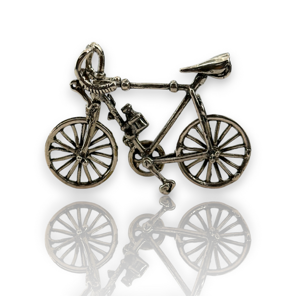 Vintage Bike Bicycle Mountain Riding Sports 925 Sterling Silver Object Functional