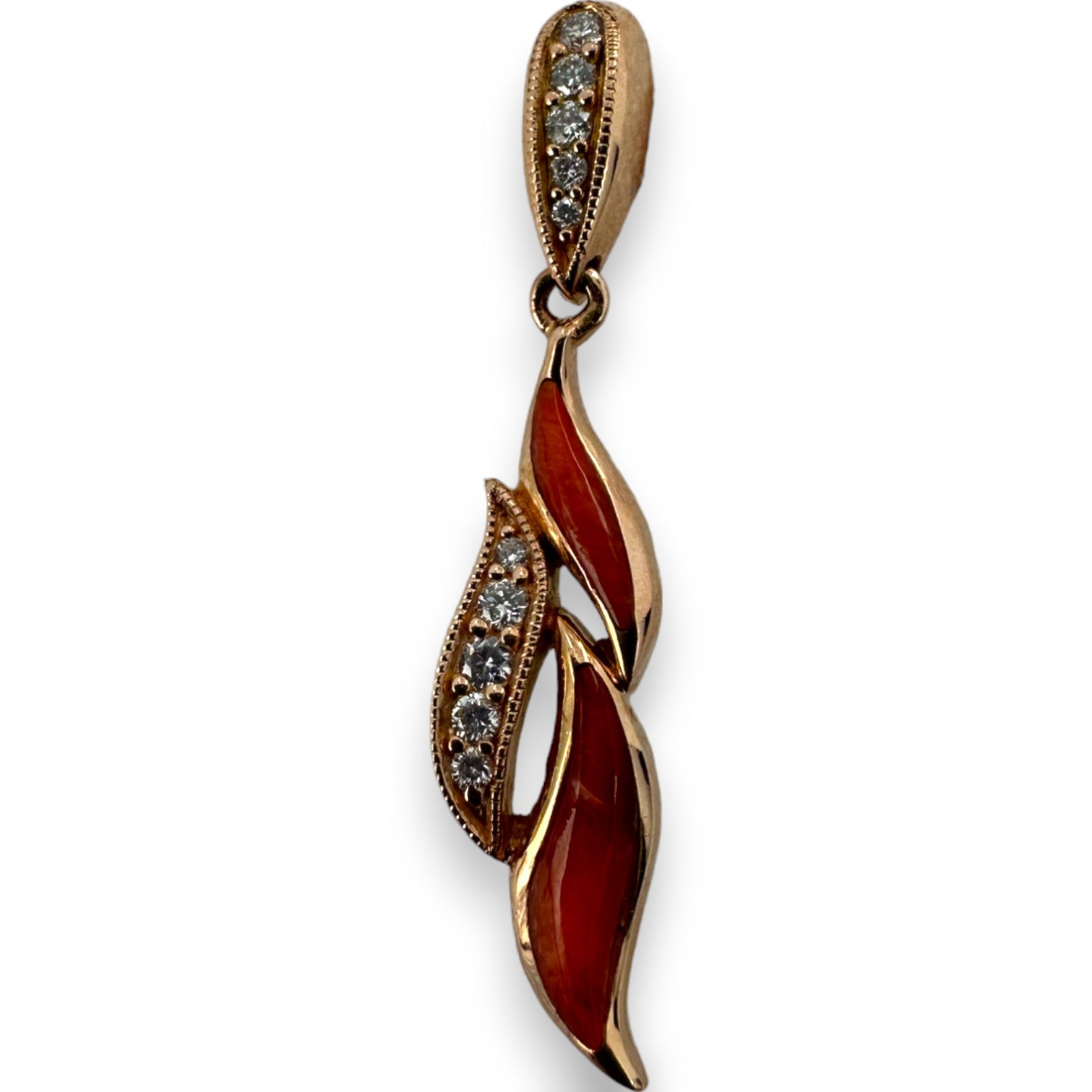 KABANA Stamped KBN 14k Rose Solid Gold Single Earring Carnelian Natura ...