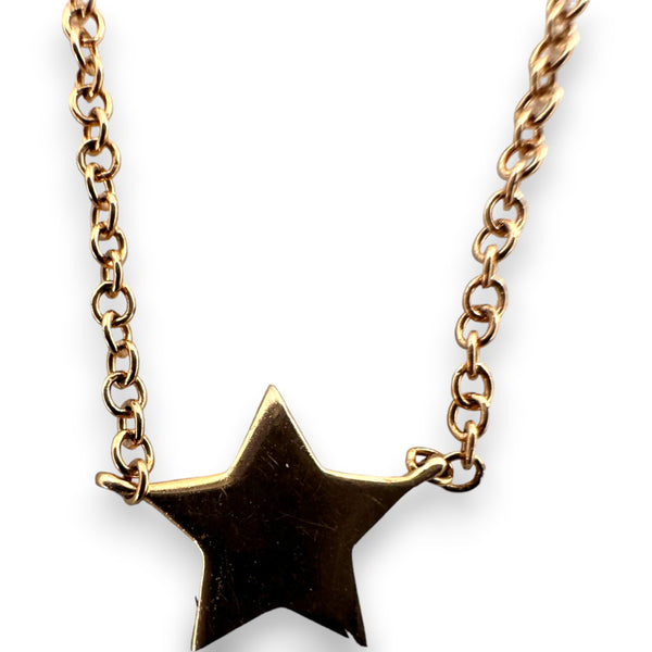 EF Collection Solid 14kt Rose Gold Diamond Baby Star Necklace with Adjustable Cable Link Split Chain 14-16"