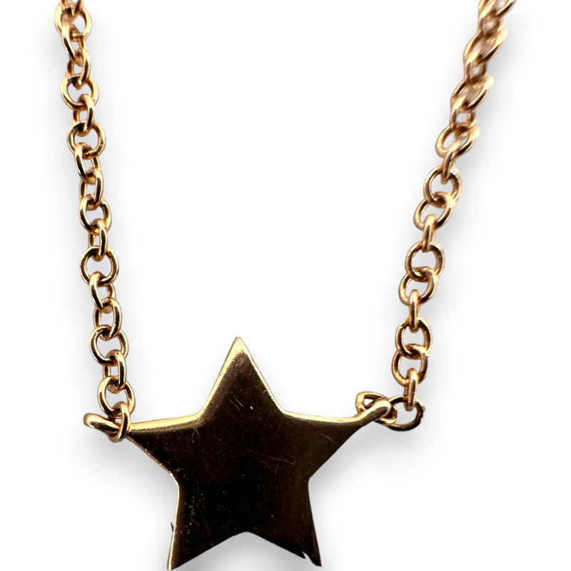 EF Collection Solid 14kt Rose Gold Diamond Baby Star Necklace with Adjustable Cable Link Split Chain 14-16"