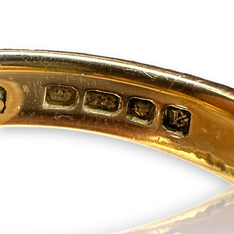 Antique c1920 Solid Heavy 18kt Yellow Gold Fully Hallmarked Wedding Engagement 3.7mm Band Made in London Size 8 Ring