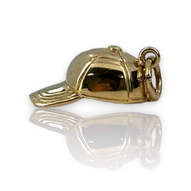 Baseball Dad Hat Solid Yellow Gold 14k 585 Charm Pendant