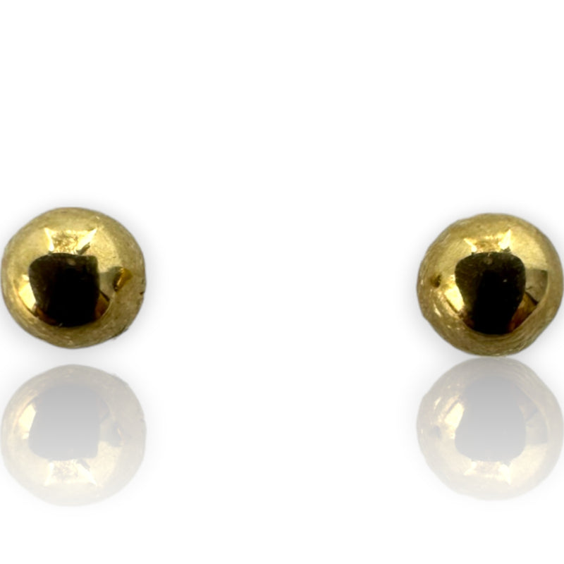 Kids 10k Solid Yellow Gold Small Dainty 2.4mm Ball Stud Screw-Back Everyday Earrings