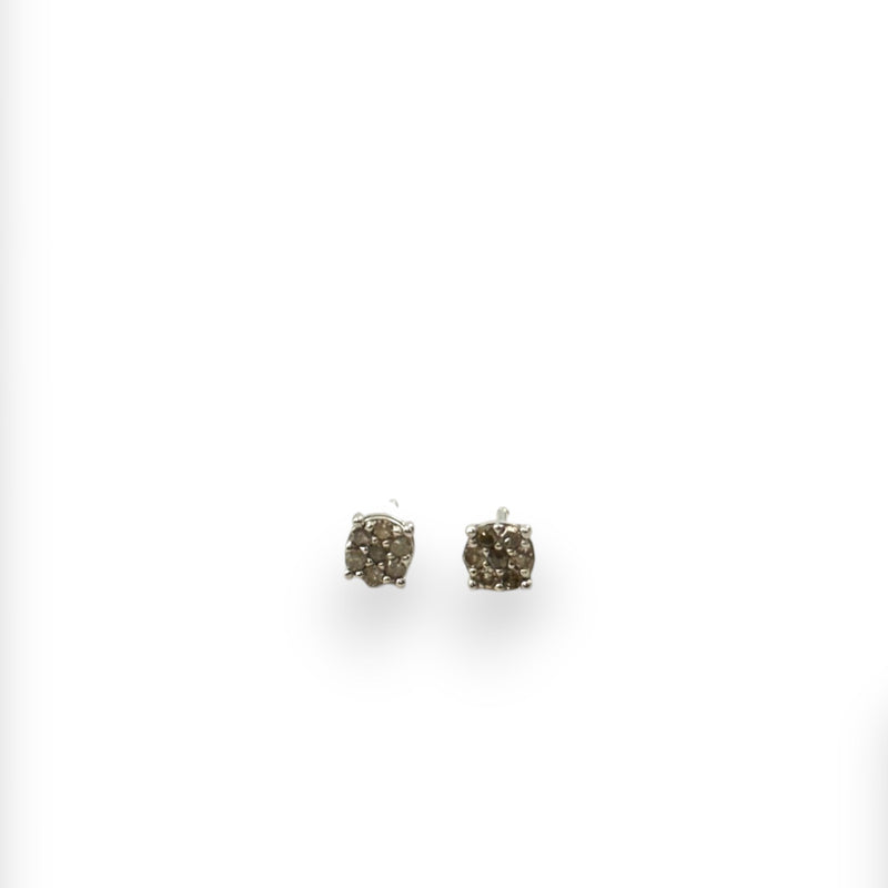 Kids 10kt Solid White Gold Diamond Small Everyday Stud Earrings