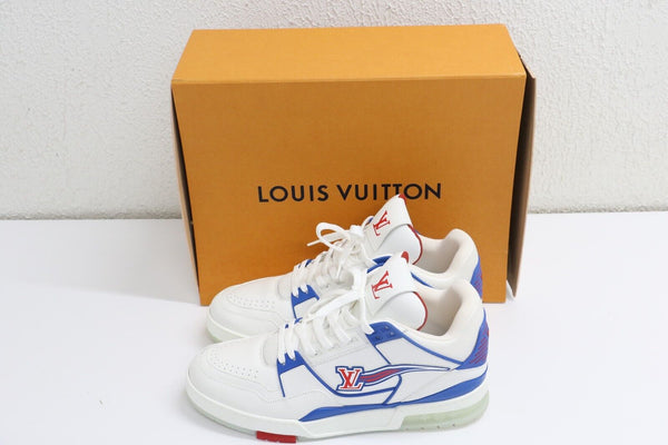 Louis Vuitton LV Trainer Red White Blue Sneakers Men's Size 8.5/EU 41.5