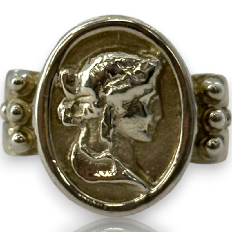 Seidengang Women Motif Cameo Sterling Silver SEbSG 925 Ring Size 8