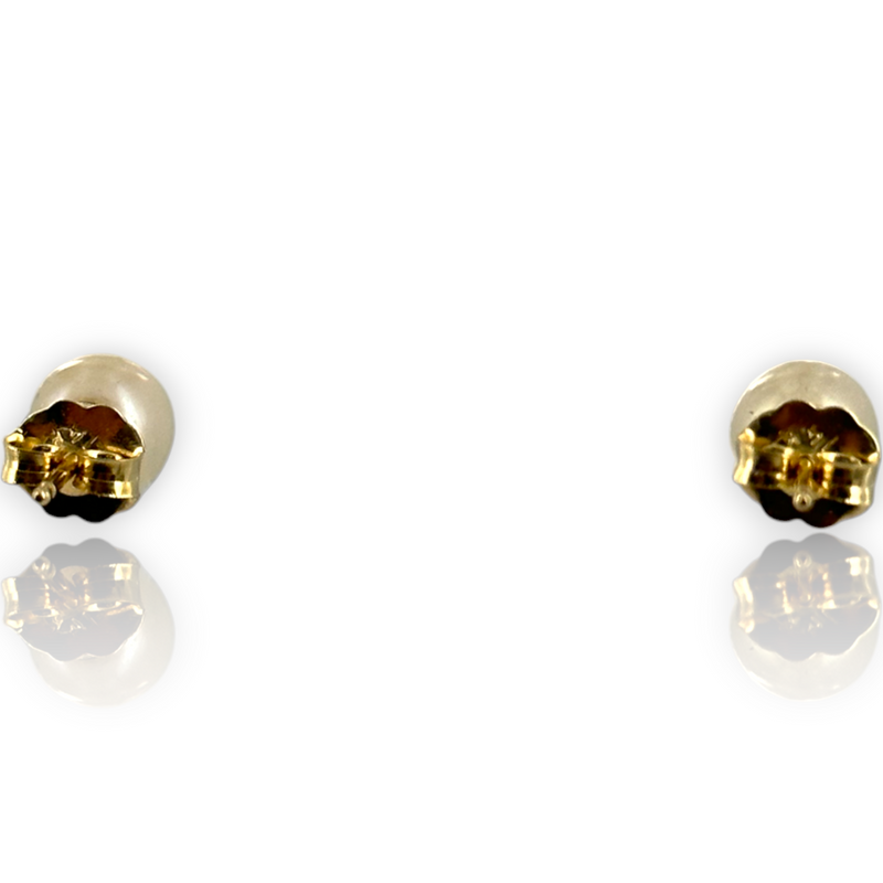 Akoya White Pearl 6mm 14K 585 Yellow Gold Stud Earrings