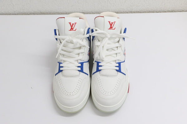 Louis Vuitton LV Trainer Red White Blue Sneakers Men's Size 8.5/EU 41.5