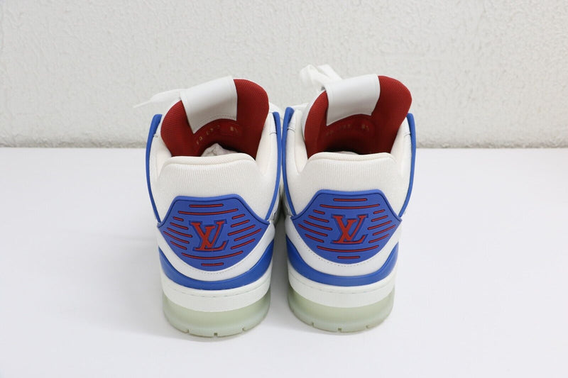 Louis Vuitton LV Trainer Red White Blue Sneakers Men's Size 8.5/EU 41.5