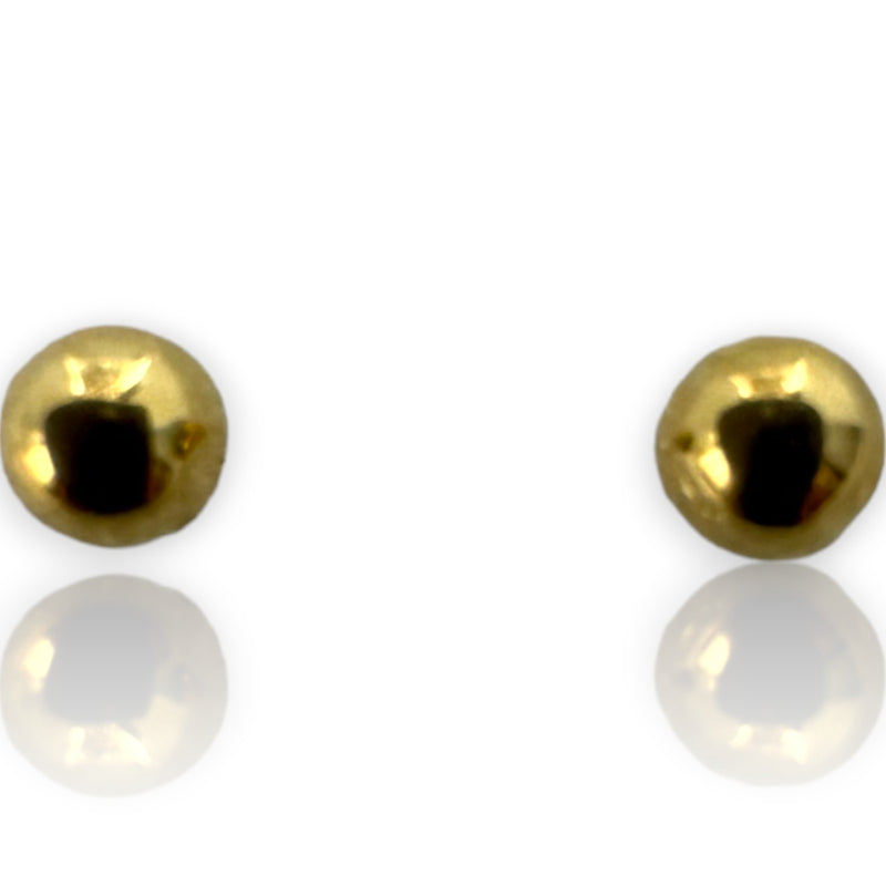 Kids 10k Solid Yellow Gold Small Dainty 2.4mm Ball Stud Screw-Back Everyday Earrings