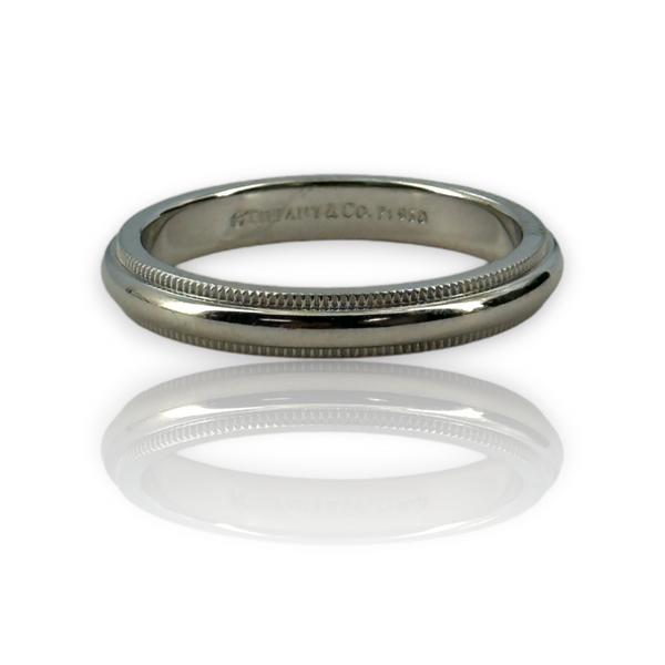 Tiffany & Co Milgrain Platinum Pt950 Wedding Band Ring Size 7