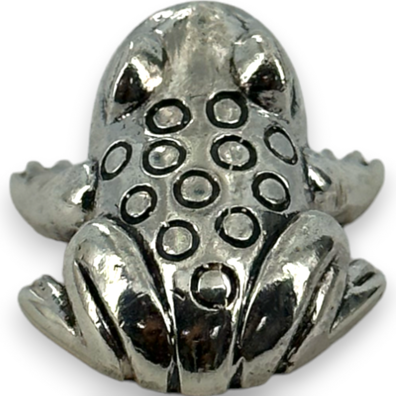 Walva Peru Leaping Dot Frog Pendant 950 Fine Silver Charm