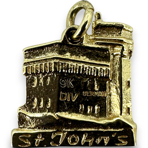 Cabot Tower Signal Hill St. John's Newfoundland 9KT 375 Yellow Gold Charm Pendant